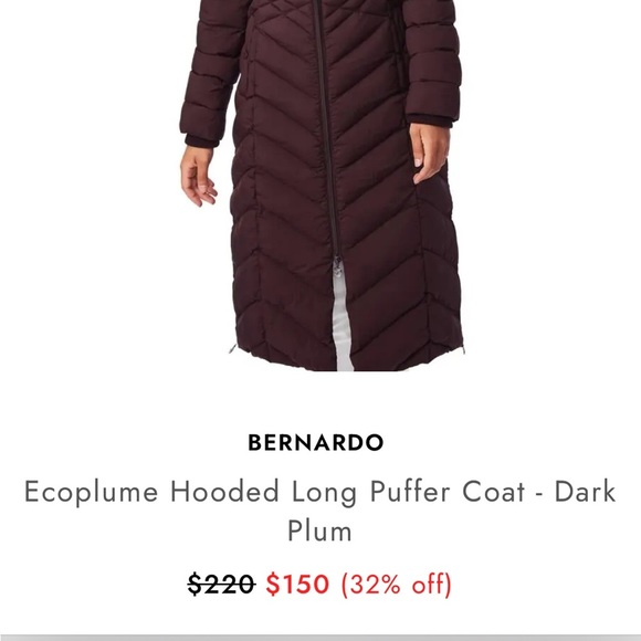Bernardo Women's Long Puffer Coat - Dark Purple - Picture 2 of 4